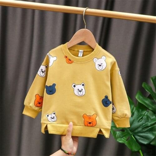 Kids Sweatshirts Girls Long Sleeves Autumn Winter Tops Cartoon Bears Printed Lovely Hoodies Pullover T-shirt Children Clothes