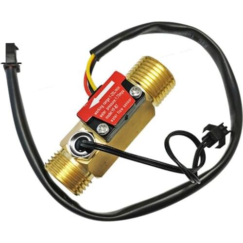 Taidacent YF-B7 High Precision Water Flow Sensor H1/2 Hall Effect Water Flow Meter with Temperature Sensor Impeller Flowmeter