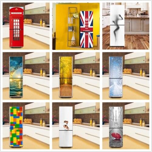 Waterproof PVC Refrigerator Renovation Sticker Adhesive Home Decoration Wallpaper Home Design Wardrobe Fridge Door Decor Decal