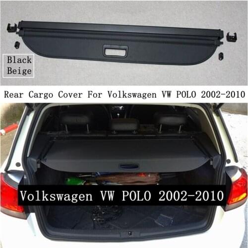 Rear Cargo Cover For Volkswagen VW POLO 2002-2010 Privacy Trunk Screen Security Shield Shade Black Beige Auto Accessories