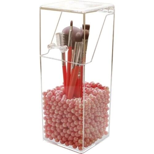 Pearl Clear Acrylic Cosmetic Organizer Makeup Brush Container Storage Box Holder Lipstick Storage Container Pencil Clear Box