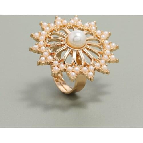 Boho Vintage Gold Sunflower Rings French Style Women Girl Wedding Band Finger Rings for Women Female anel feminino Party Gift