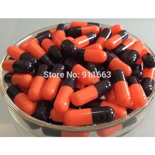 0# 10,000pcs!Black-Orange Red Colored Empty Capsules Size 0/ Empty Capsule((joined or seperated capsules available! ))