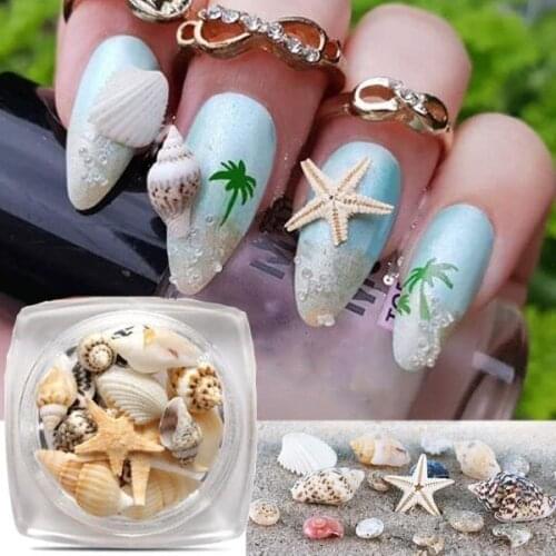 1 BOX DIY Mini 3D Sea Beach Conch Shells Ocean Style Nail Art Manicure Nail Gems Decoration