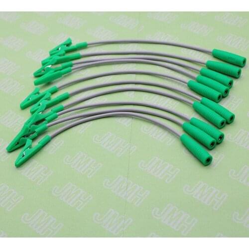 10pcs ECG/EKG/EEG/EMG electrode adapter cable,3.0/4.0mm plug to Alligator clip electrode,veterinarian animal ECG adapter