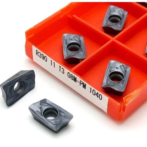 10PCS carbide R390 11T308 PM 1040 indexable turning insert R390 metal cutting tool milling machine parts insert