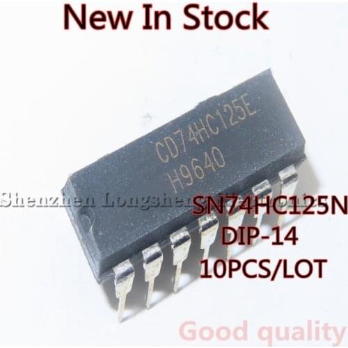 10PCS/LOT NEW 74HC125 SN74HC125N DIP-14 logic circuit four bus buffer driver