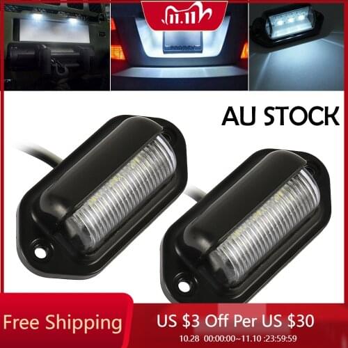 2PCS LED Universal License Number Plate Light Lamp Step Lamp License Plate Light Car Accessories for Car Truck SUV Trailer Lorry