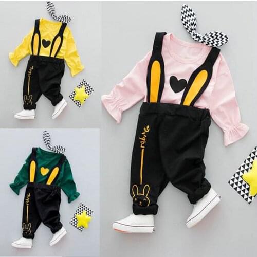2018 Baby Girl Boy Cute Fashion 2pcs Clothing Set Kids Boys Girls Cotton T shirt+ Pants Suits,Infant Outfit