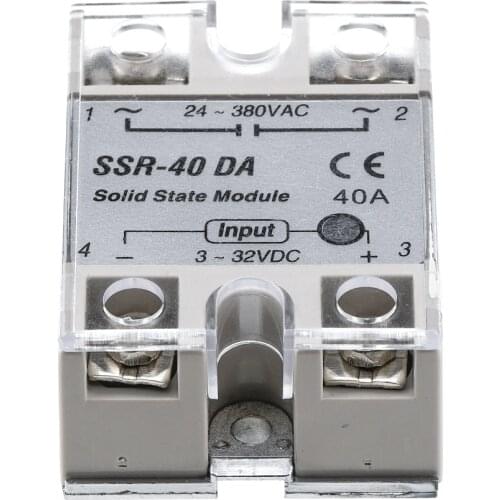 Solid State Relay SSR-10DA SSR-25DA SSR-40DA SSR-50DA 10A 25A 40A 50A actually 3-32V DC to 24-380V AC SSR 10DA 25DA 40DA 50DA
