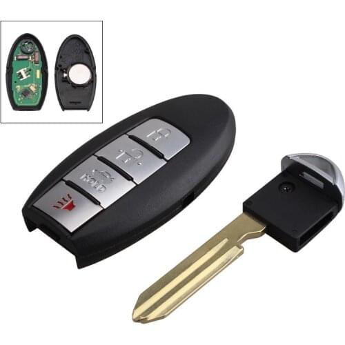 4 Buttons Replacement Remote Car Key Fob Transmitter Clicker Alarm with Key KR55WK48903 KR55WK49622 5WK48903 5WK49622 for Nissan
