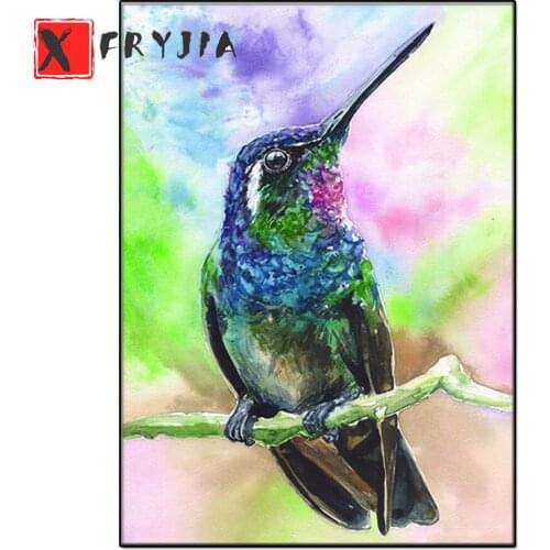 5D Diamond Painting Full Drill Hummingbird Diamond Embroidery Animal Mosaic Needlework Beaded Rhinestones Art Handicraft decor