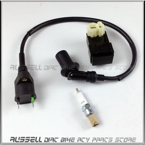 6PIN CDI Box & Ignition coil & Spark plug Fit Chinese Scooters GY6 ATV Go-Karts Mopeds 125CC 150CC 4-stroke