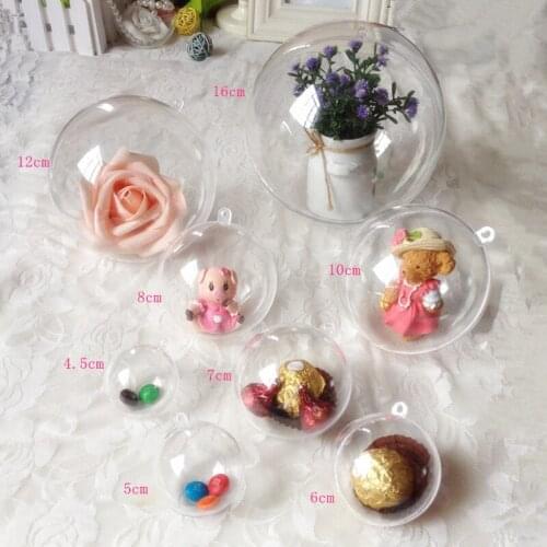 90mm Round Clear Plastic Christmas Ball Free Shipping