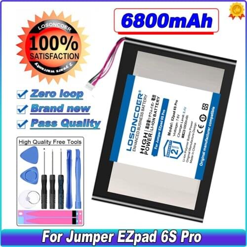 LOSONCOER 6800mAh Battery For Jumper EZPad 6 / EZPad 6s Pro / EZPad 6 plus / EZPad 6 Pro Tablet PC Batteries