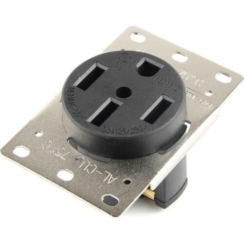 American 250V 50A 4 hole NEMA 14-50R US Generator outlet Anti-off industry power socket plug inline wire connector