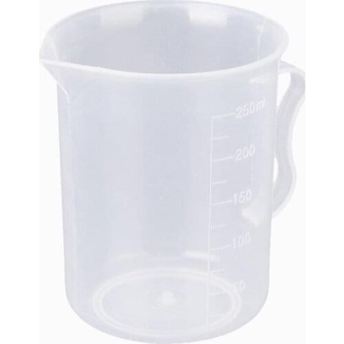 AU42 -250 ml transparent plastic measuring cup with handle