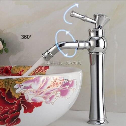 Free shipping Fashion Type Crystal Handle Faucet Countertop basin faucet Brass mixer tap with swivel spout Hotel torneira ZR606
