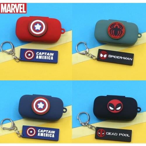 Marvel Earphone Case With Keyring For QCY T5 Bluetooth Headset Silicone Cover For QCY T5 With Anti Lost Buckle headphone case