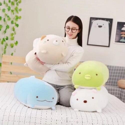 2018 New Sumikko Gurashi Corner Creature Japan Cat Dinosaur White Bear Penguin Plush Toy 1pcs 28cm 60cm 90cm Gift Pillow Cushion