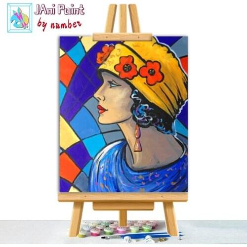 Colorful-woman Picture DIY Painting By Numbers Colouring Zero Basis HandPainted Oil Painting Unique Gift Home Decor