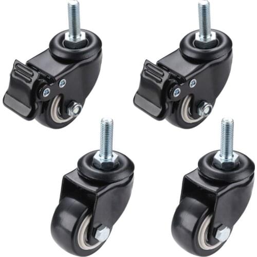 4Pcs Furniture Caster Heavy Duty 180kg 1.5 inch M10 M8 Screw 40mm Chair Sofa Swivel Castor Rubber Wheels Trolley Brake