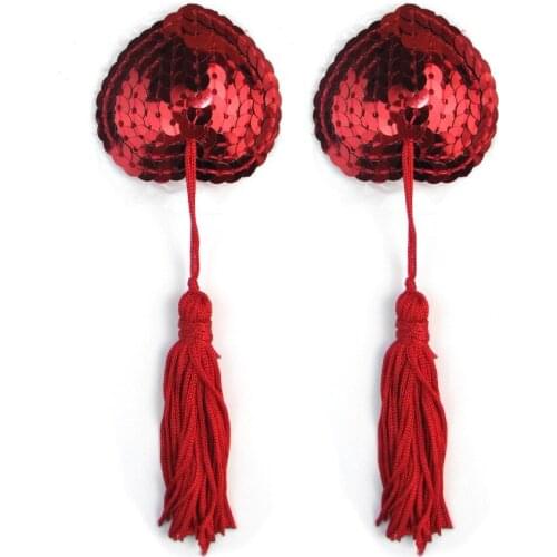 2018 Hot Sexy Cute New Self Adhesive Sexy Tassel Heart Bra Nipple Cover Pasties Silicon Valentines Day gift