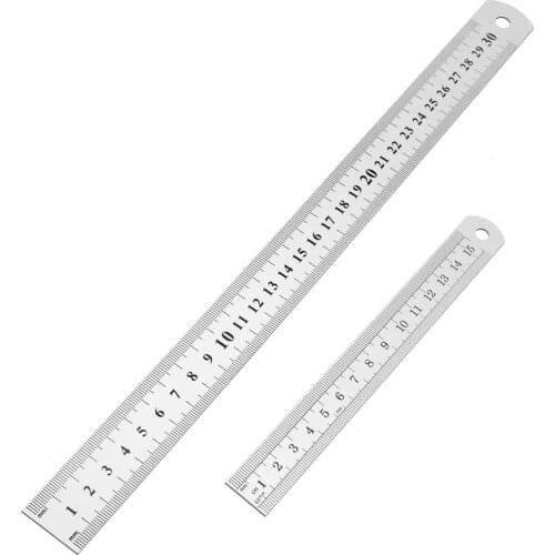 Stainless Steel Ruler 12 Inch + 6 Inch Metal Rulers