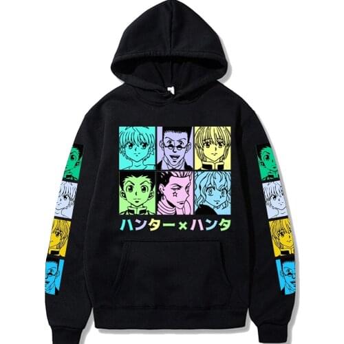 New Japan Anime Hunter X Hunter Killua Leorio Kurapika Gon Hisoka Pullover Men Hoodie Long Sleeve Crew Neck