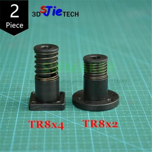 Anti-Backlash Pom Nut TR8*2/TR8*4 screw rod screw gap nut, pitch 2MM For DIY 3D printer engraving machine