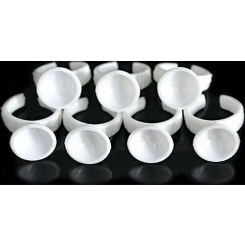 LASH PLUS Wholesale 100Pcs Disposable Eyelash Extension Glue Rings,Eyelash Extension Glue Holder glue container Tattoo Pigment