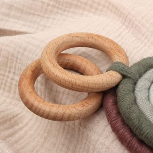 Christmas Baby Rainbow Teething Ring Safety Wooden Teether Baby Care Shower Gift Q1FE