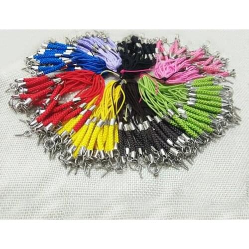 Lariat Lanyard Nylon cell mobole strap Rope keychains key rings Clasp Eyelets Drilled Screw on Eye head Pins needles jump ring