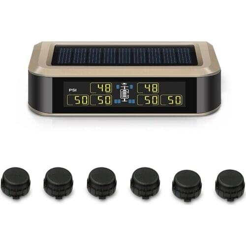 CAREUD RV Truck Trailer 6 Sensor 6 Wheels Usb External Wireless Solar Tire Pressure Monitoring System Tpms