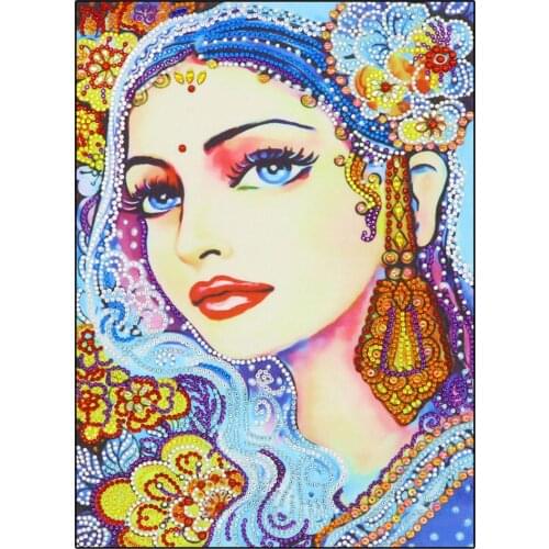 Special character beauty DIY5D diamond drawing special-shaped diamond with golden diamond cross-stitch suite iris Mosaic decorat