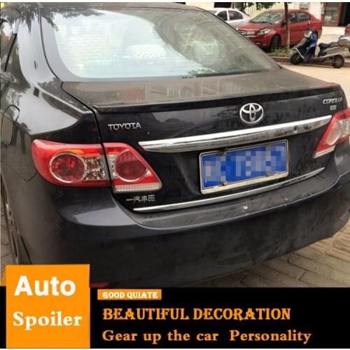 For Toyota Corolla Spoiler 2007-2013 High Quality ABS Material Car Rear Wing Primer Color Trunk Rear Spoiler Sport 2008 2011
