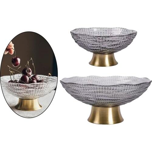 Glass Fruit Basket Kitchen Plate Table Centerpiece For Cookie Desser Snack