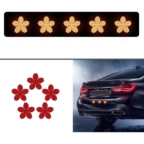 10Pcs Flower Form Reflective Strips Car Self Adhesive Reflector Stickers Motorcycle Bicycle Funny Decoration Decals
