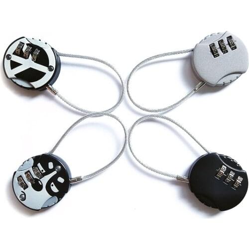 Creative Helmet Code Lock Zinc Alloy Anti Theft Wire Rope Padlock Portable Luggage backpack Lock Code Lock For Gym Cabinet Bike