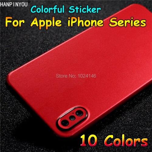 For Apple iPhone X XS Max Xr 8 7 6S Plus 5S SE Ultra Thin Back Body Candy Color Metal Decals Drawing Ice Sticker Protect Cover