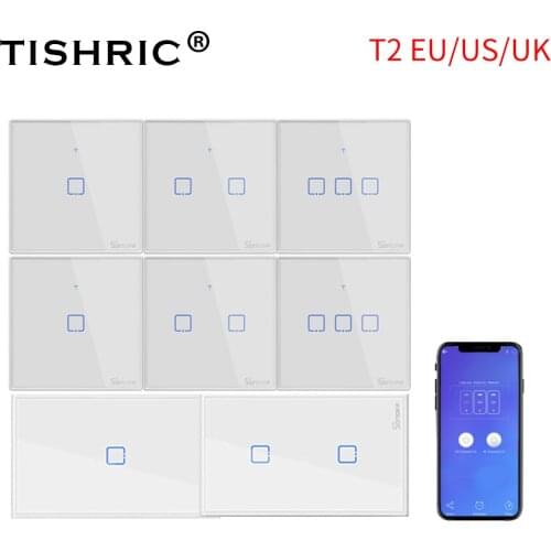 SONOFF T2 EU/US/UK TX Smart Light Wall Switch Socket Panel Touch/Wifi/433mhz/Eweilink/RF/APP Wireless Remote Control Google Home