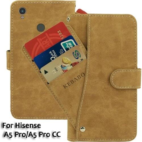 Vintage Leather Wallet Hisense A5 Pro Case 5.84" Flip Luxury Hisense A5 Pro CC Case Cover Magnet Phone Protective Cases Bags