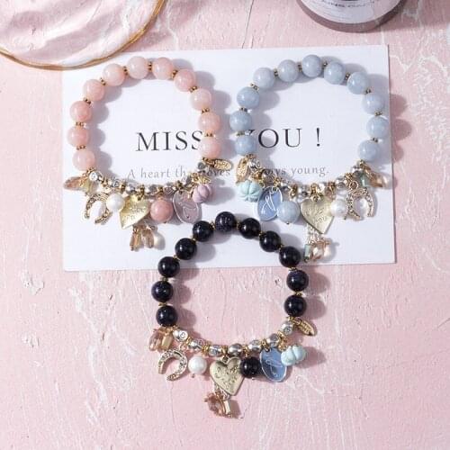 Summer Crystal Bangles Charms Bracelets for Women DIY Crystal Beads Fine Bracelets Women Pulseira Jewelry Gift