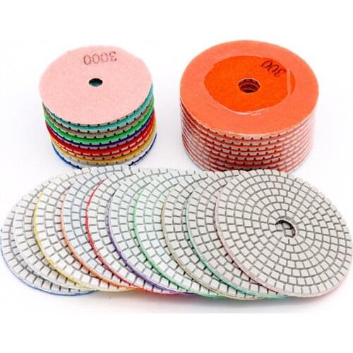 10pcs 3' 4 'Wet diamond Soft Polishing Pad Emery Grinding Disc for Granite Marble Glass Concrete Stone Polishing Proccess Tool