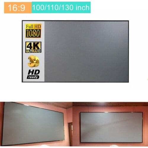 16:9 Projector Simple Curtain Anti-light Screen 100 110 130 Inches Home Outdoor Office Portable 3D HD Projector Screen For Movie