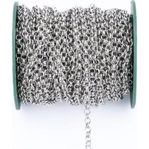 5mters/lot 2.5mm 3mm Metal Necklace Bracelet Chains Bulk Gold/Silver Color Rolo Chains For DIY Jewelry Making Finding