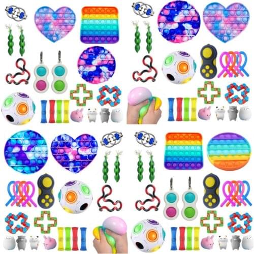 Dropshipping Fidget Toys 20/23/24/27PCS Pack Sensory Toy Set Antistress Relief Autism Anxiety Anti Stress Bubble for Kids Adults