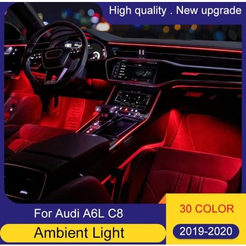 30 color LED ambient light lamp For Audi A6L C8 2019-2020 ambient lamp lights for A6L interior atmosphere light Speaker cover