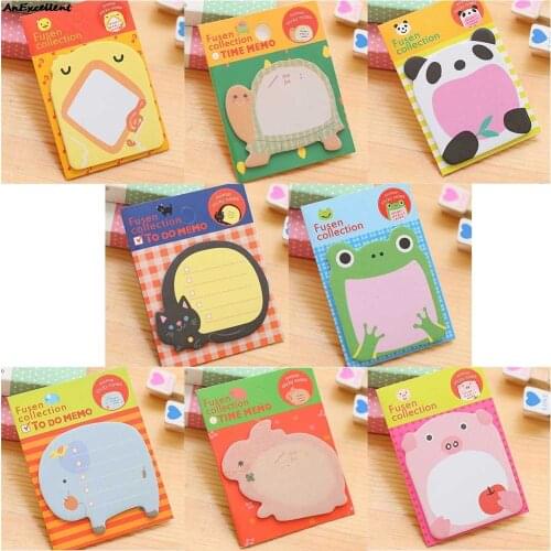 5pcs/set Kawaii Animal Sticky Note Memo pad Note Stickers Creative Self-adhesive Note Paper Memo Pad For Student School Supplies