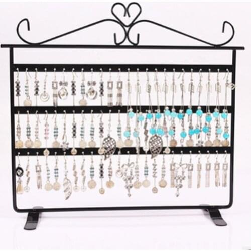 72 Holes Earrings Ear Studs Display Holder Stand Showcase Metal Jewelry Organizer Rack Flat Earring Holder